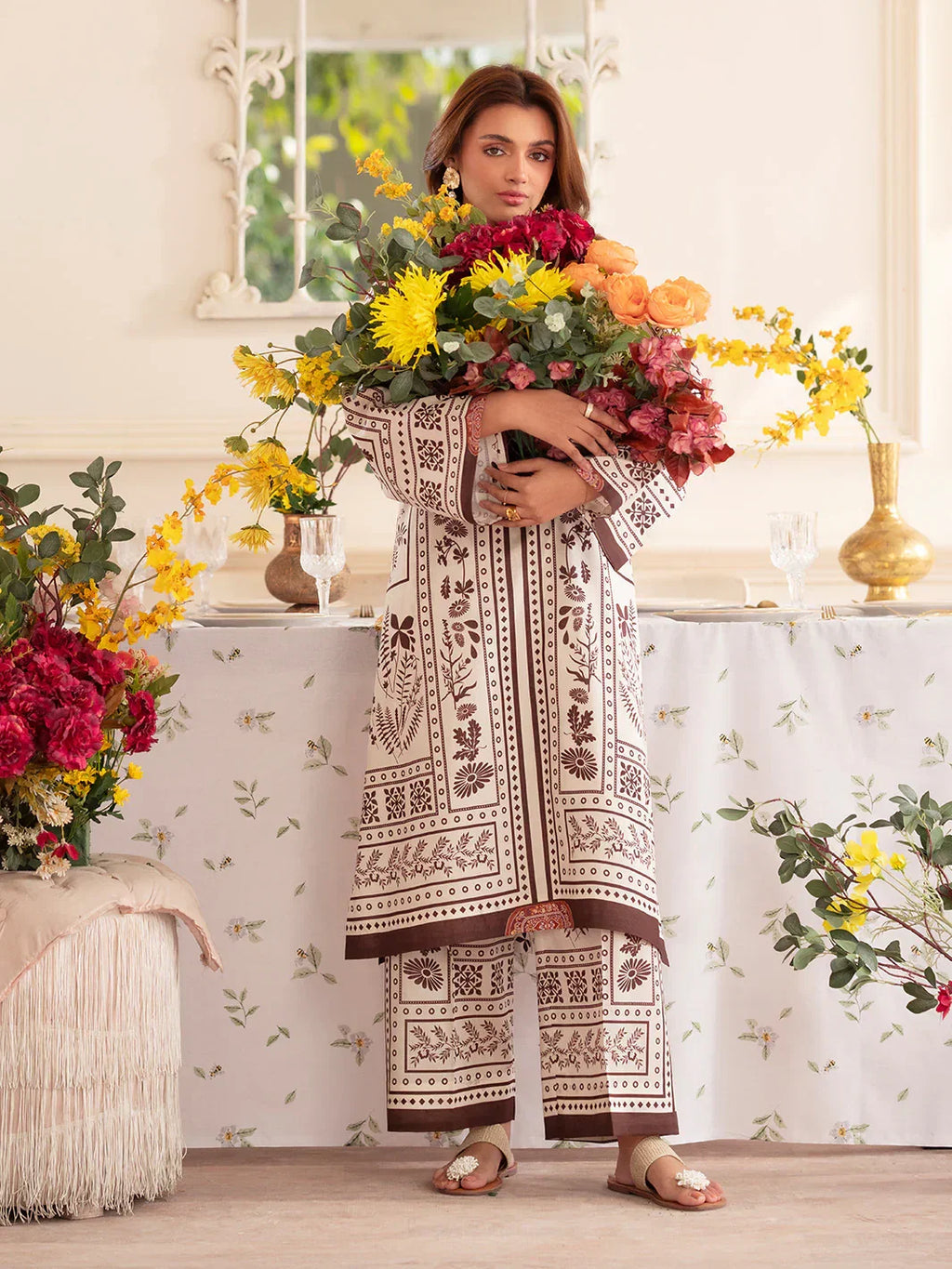 MAHNUR Digital Printed Co-Ords Set (Shirt & Trouser)