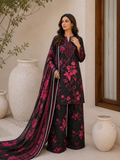 Floral 3PC Lawn Suit with Voile Dupatta